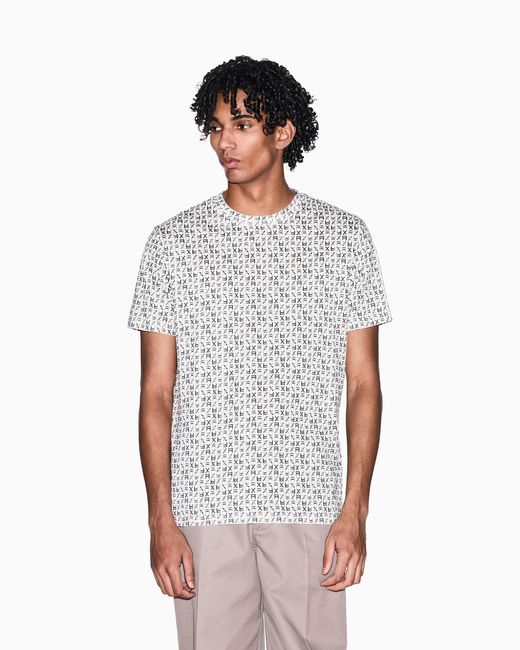 ARMANI EXCHANGE White Regular Fit T-Shirt for men