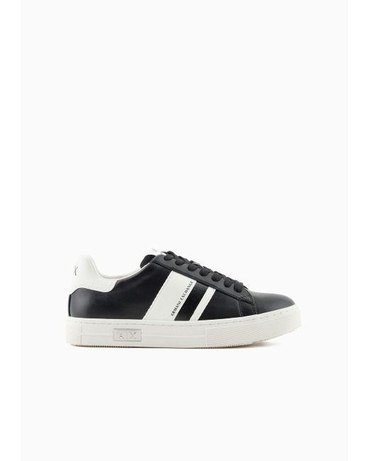 Armani Exchange Black Sneakers With Contrasting Details