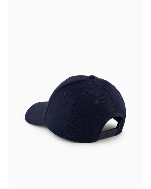 Armani Exchange Blue Hat With Visor In Asv Organic Cotton for men