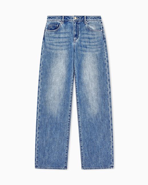 ARMANI EXCHANGE Blue Oversized Fit Five-Pocket Pants