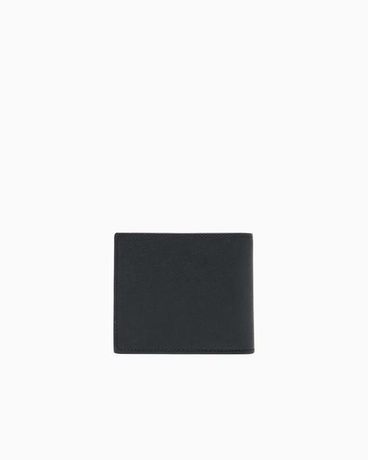 ARMANI EXCHANGE White Minimal Wallet With Hammered Texture for men