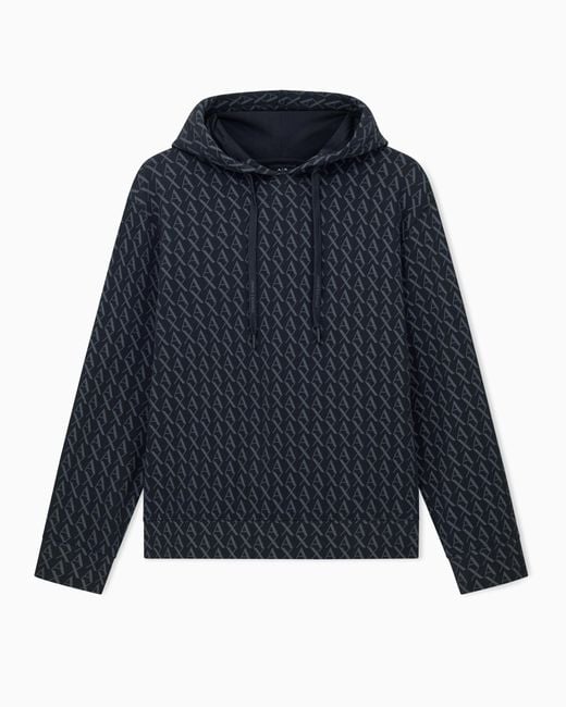 Sweat À Capuche Avec Logo Intégral ARMANI EXCHANGE pour homme en coloris Blue