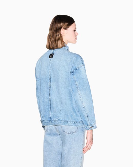 ARMANI EXCHANGE Blue Used Effect Denim Jacket
