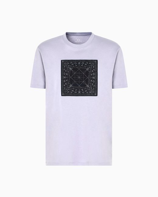 T-Shirt Regular Fit Con Stampa Caleidoscopio di ARMANI EXCHANGE in Gray da Uomo