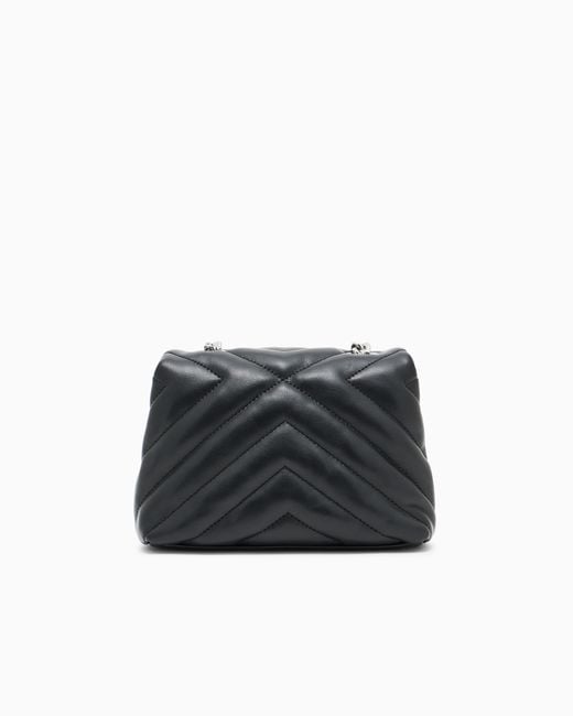 ARMANI EXCHANGE Black Technical Mini Bag With Chevron Quilting