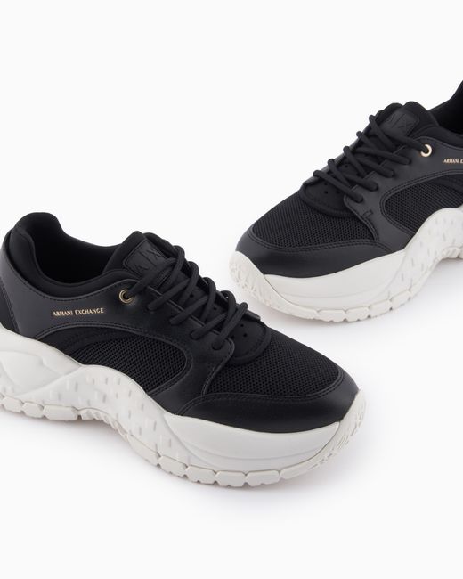 ARMANI EXCHANGE White Urban Chic Mesh Sneakers