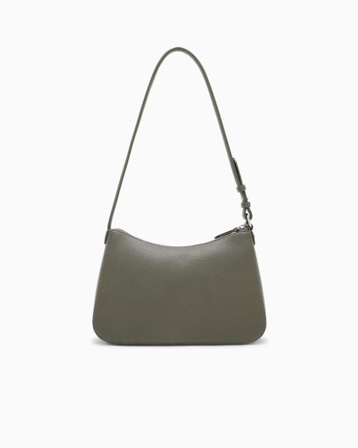 ARMANI EXCHANGE Gray Crossbody Bag With A Textured Grain And Chain
