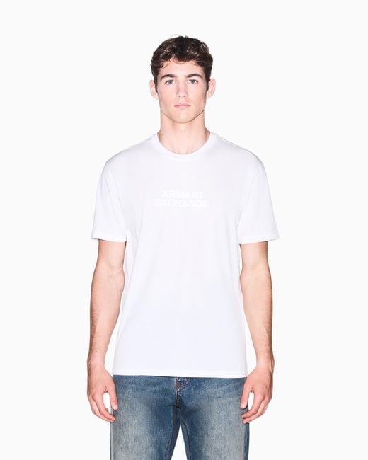 ARMANI EXCHANGE White Regular T-Shirt for men