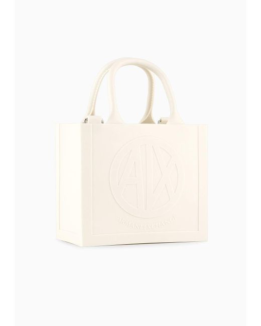 Milky Bag Con Logo In Rilievo In Materiale Riciclato di Armani Exchange in White