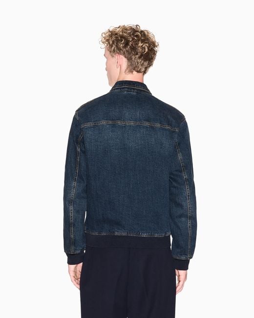 Veste En Jean Avec Empiècements Élastiques ARMANI EXCHANGE pour homme en coloris Blue