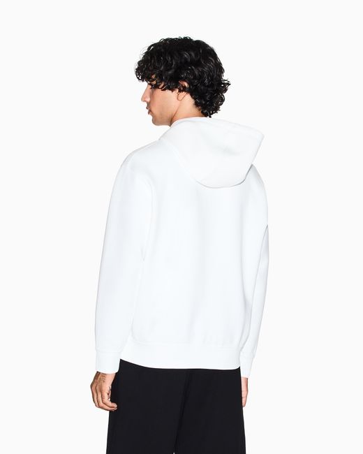 ARMANI EXCHANGE White Full-Zip Hoodie for men