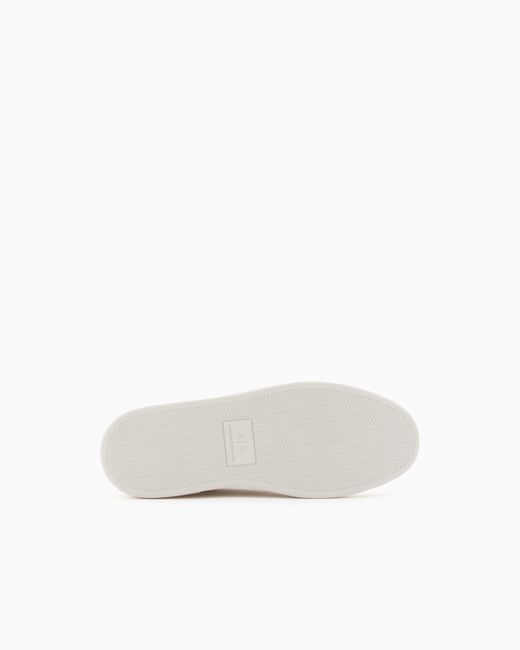 ARMANI EXCHANGE White Urban-Tech Sneakers With Webbing Details