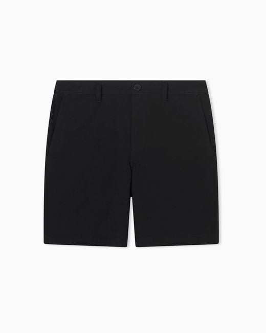 ARMANI EXCHANGE Black Cotton Bermuda Shorts for men