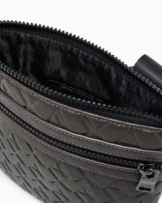 ARMANI EXCHANGE Gray Crossbody Bag With A Textured Finish And An Embossed Pattern for men