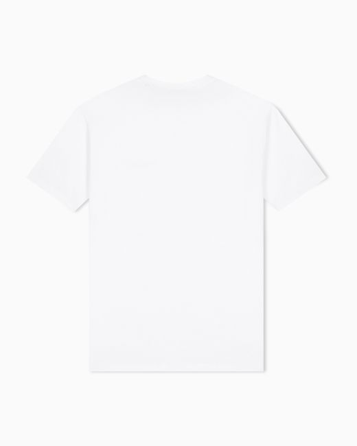 ARMANI EXCHANGE White Regular Fit Cotton T-Shirt With A Chest Logo Essential for men