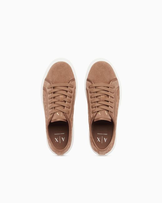 ARMANI EXCHANGE White Low Cut Sneakers