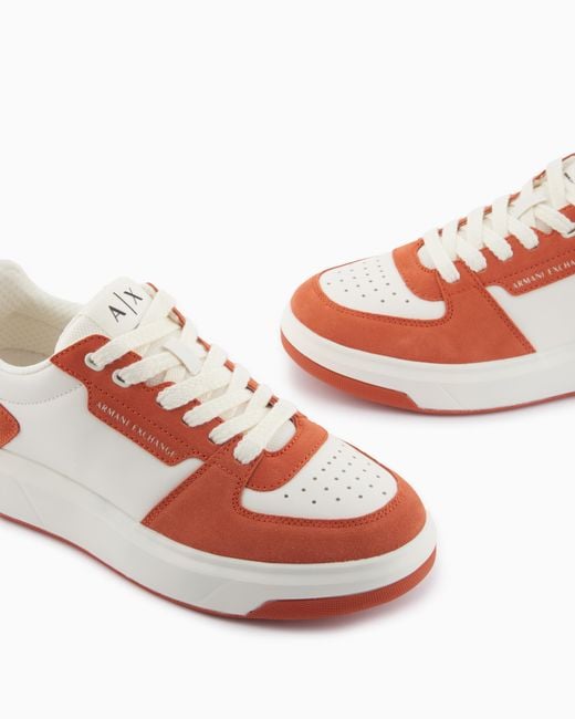 ARMANI EXCHANGE Pink Technical Fabric Sneakers for men