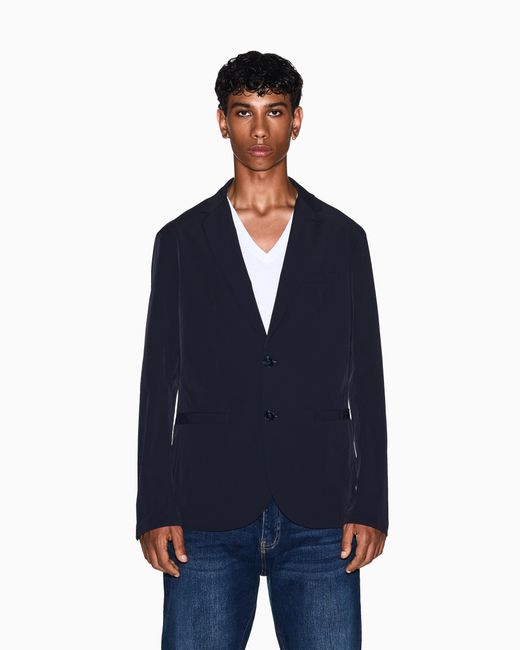 ARMANI EXCHANGE Blue Single-Breasted Jacket for men