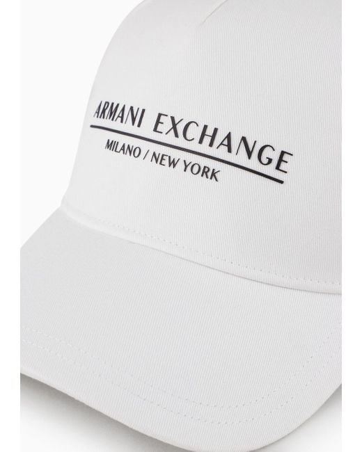 Armani Exchange White Armani Exchange - Cotton Baseball Cap for men