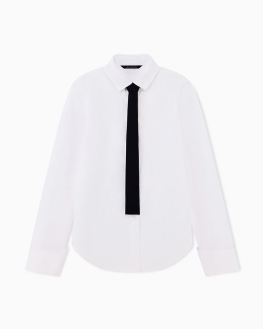 ARMANI EXCHANGE White Regular Fit Shirt Cotton Popeline