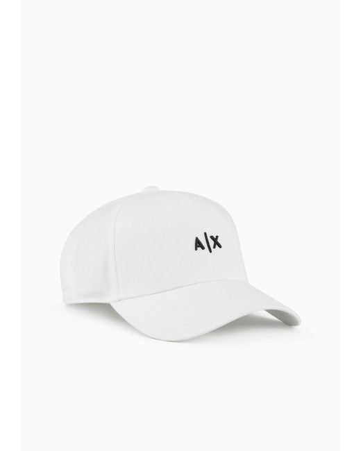 Armani Exchange White Mini Logo Baseball Cap for men
