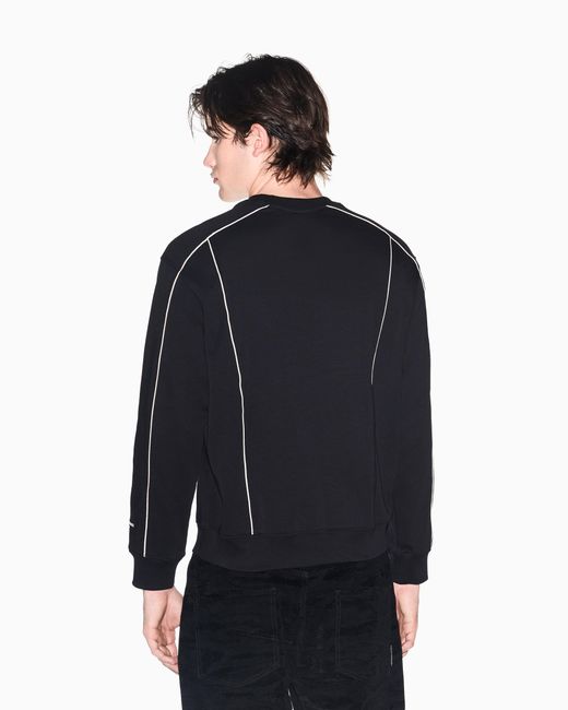 ARMANI EXCHANGE Black Sophisticated Comfort Crewneck Interlock Sweatshirt for men