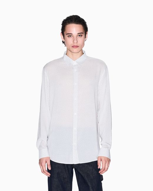 Camisa De Corte Regular En Tejido Asv ARMANI EXCHANGE de hombre de color White