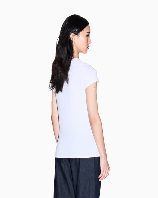 ARMANI EXCHANGE White Slim Fit T-Shirt