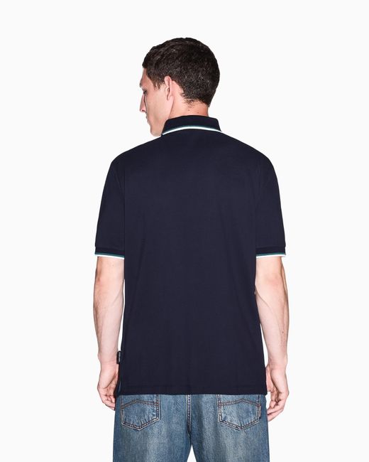 ARMANI EXCHANGE Blue Regular Fit Polo Shirt for men