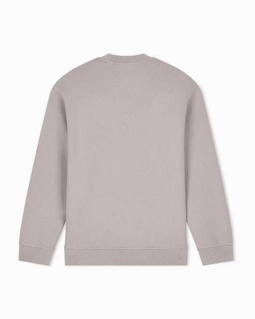 Sudadera De Algodón Elástico Con Cuello Redondo Icon ARMANI EXCHANGE de hombre de color Purple