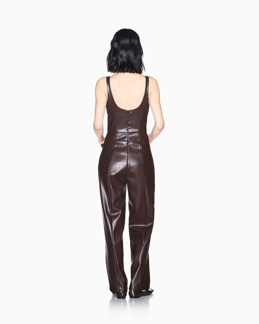 ARMANI EXCHANGE Purple Regular Fit Jumpsuit With Outer Coating And Rib Details