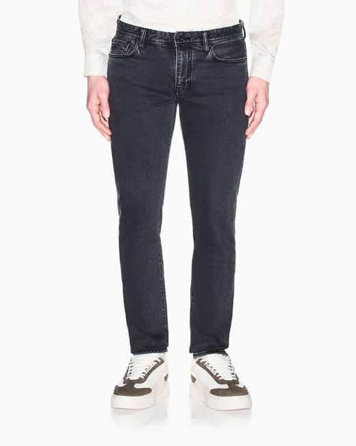 ARMANI EXCHANGE Blue Super Skinny Faded Jeans for men