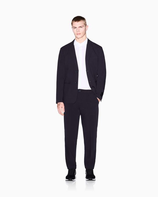 ARMANI EXCHANGE Blue Tailored Straight-Leg Trousers for men
