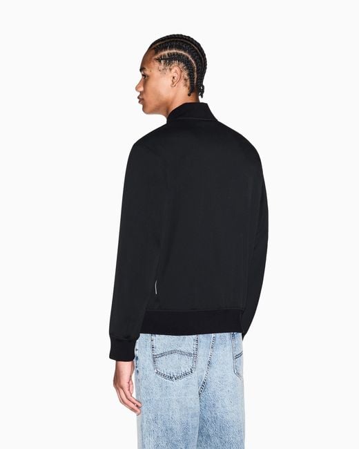 ARMANI EXCHANGE Black Minimal Bomber Jacket With Zip for men