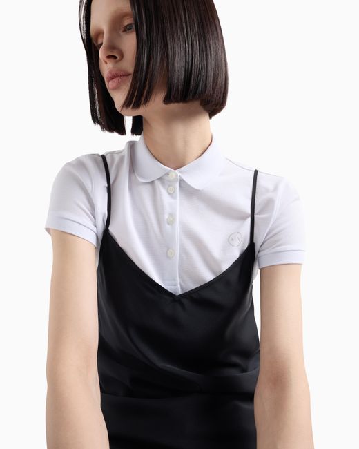 ARMANI EXCHANGE Black Satin V-Neck Top