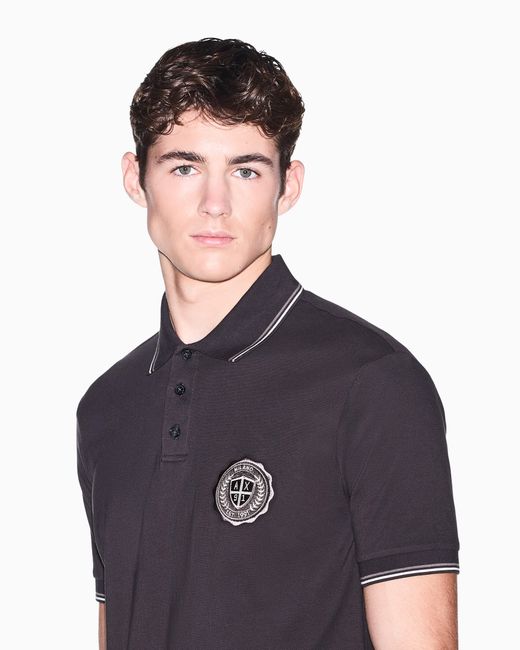 ARMANI EXCHANGE Blue Slim-Fit Polo Shirt for men