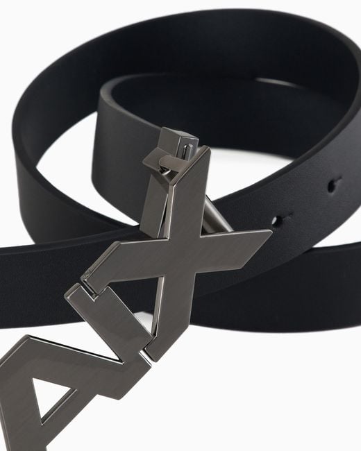 ARMANI EXCHANGE White Plate Belt for men