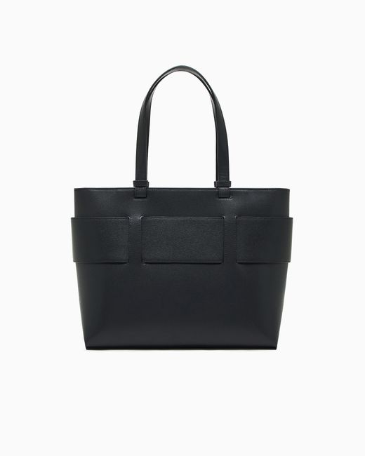 Borsa Shopper Media Con Monogram Tono Su Tono di ARMANI EXCHANGE in Black