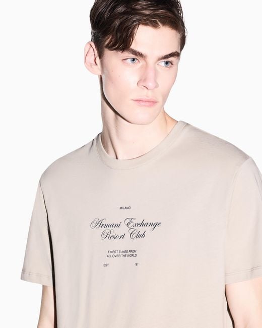 ARMANI EXCHANGE White Regular-Fit Cotton Jersey T-Shirt for men