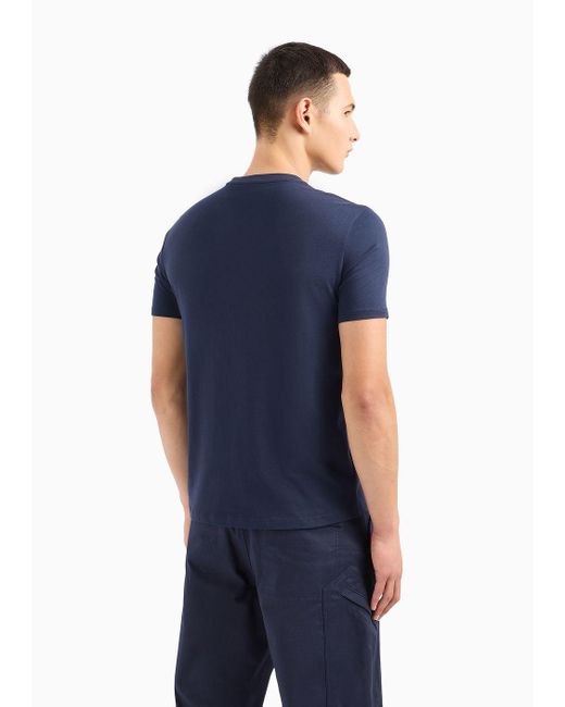T-shirt Regular Fit In Cotone Con Stampa Fotografica di Armani Exchange in Blue da Uomo