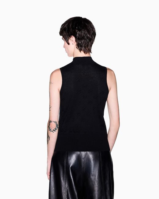 ARMANI EXCHANGE Black Regular Fit Knit Top
