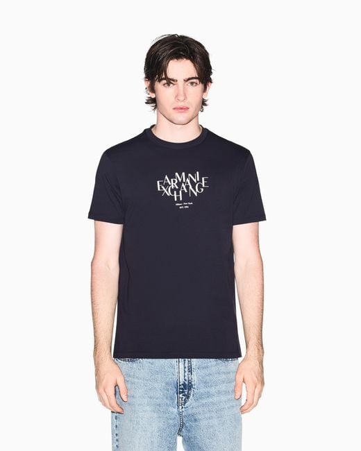 ARMANI EXCHANGE Blue Regular-Fit T-Shirt for men