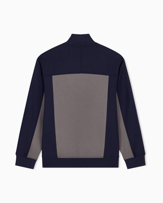 ARMANI EXCHANGE Blue Regular Fit Sweatshirt Bonded Stretch Cotton Blend for men