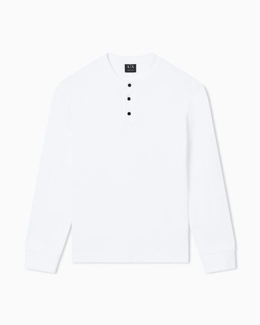 ARMANI EXCHANGE White Slim-Fit Short-Sleeved Cotton Polo Shirt for men