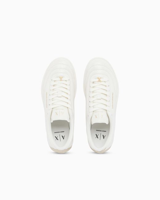 ARMANI EXCHANGE White Sneakers With Coated Upper And Rubber Sole