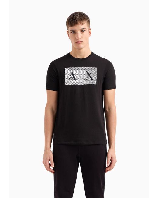 Armani Exchange Black Regular Fit Jersey T-shirt for men