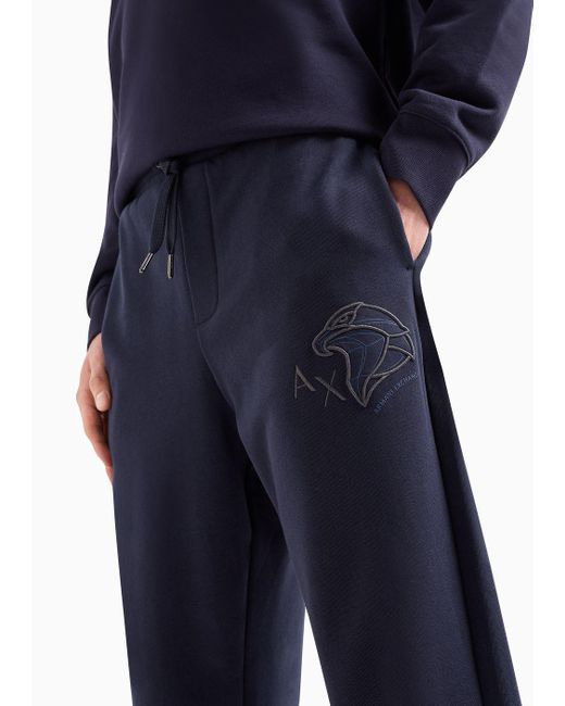 Pantaloni Jogger In Cotone Con Stampa Laterale di Armani Exchange in Blue da Uomo