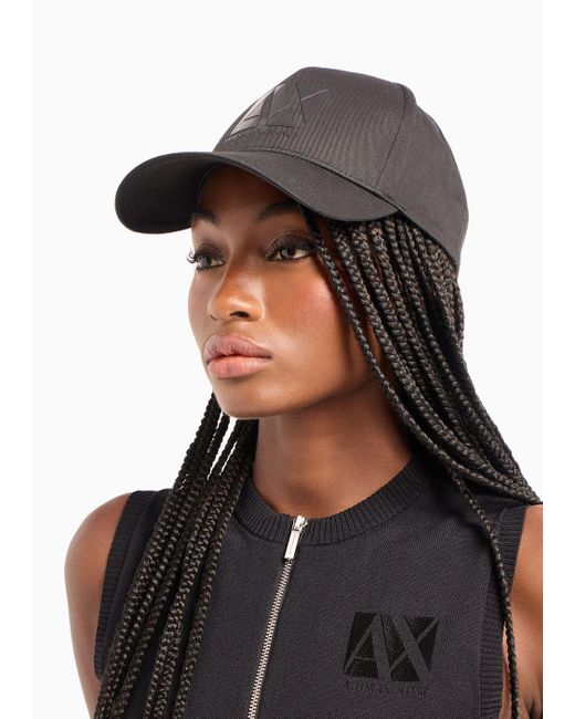 Armani Exchange Black Asv Knitted Zip Neckline Logo Top