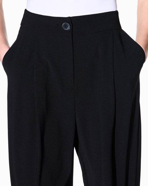 ARMANI EXCHANGE Black Asv Fabric Pleated Trousers