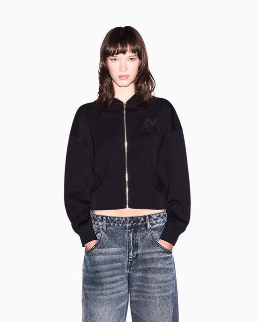 ARMANI EXCHANGE Blue Sweatshirt Stretch Viscose Scuba